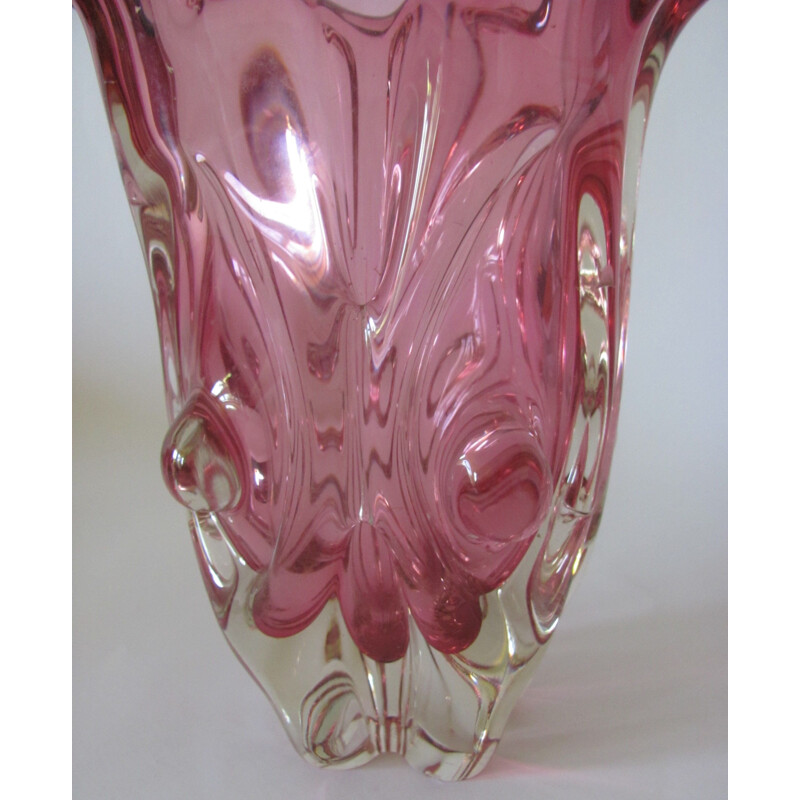 Vase vintage en verre métallurgique fabriqué pour Škrdlovice, Tchécoslovaquie 1960