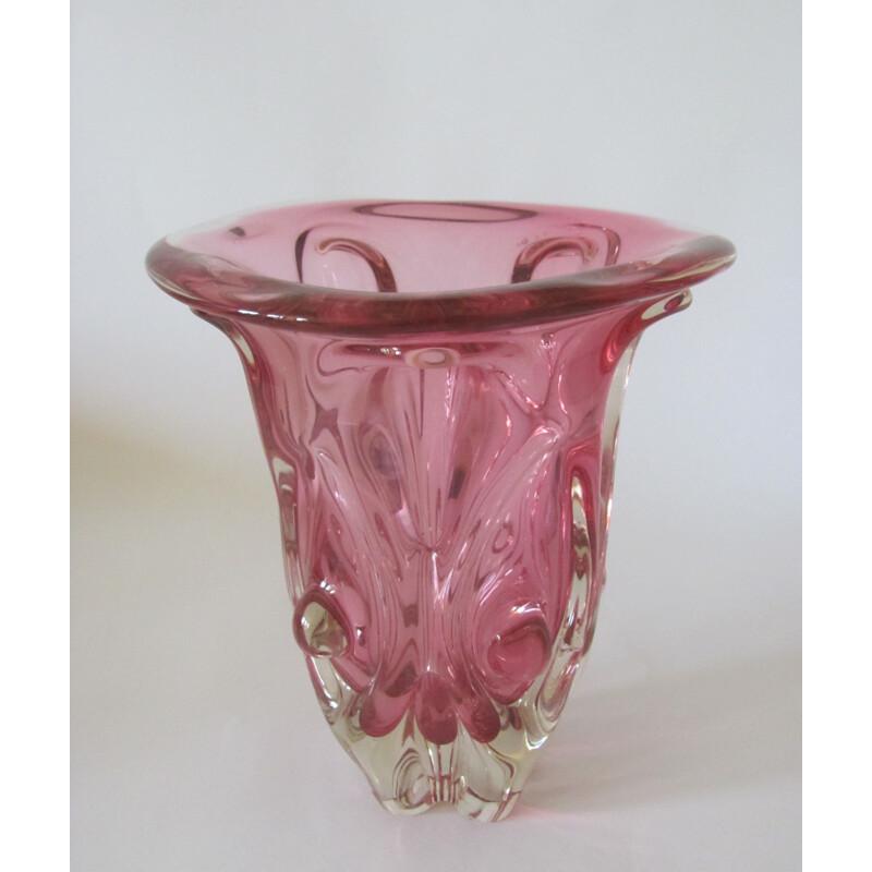 Vase vintage en verre métallurgique fabriqué pour Škrdlovice, Tchécoslovaquie 1960