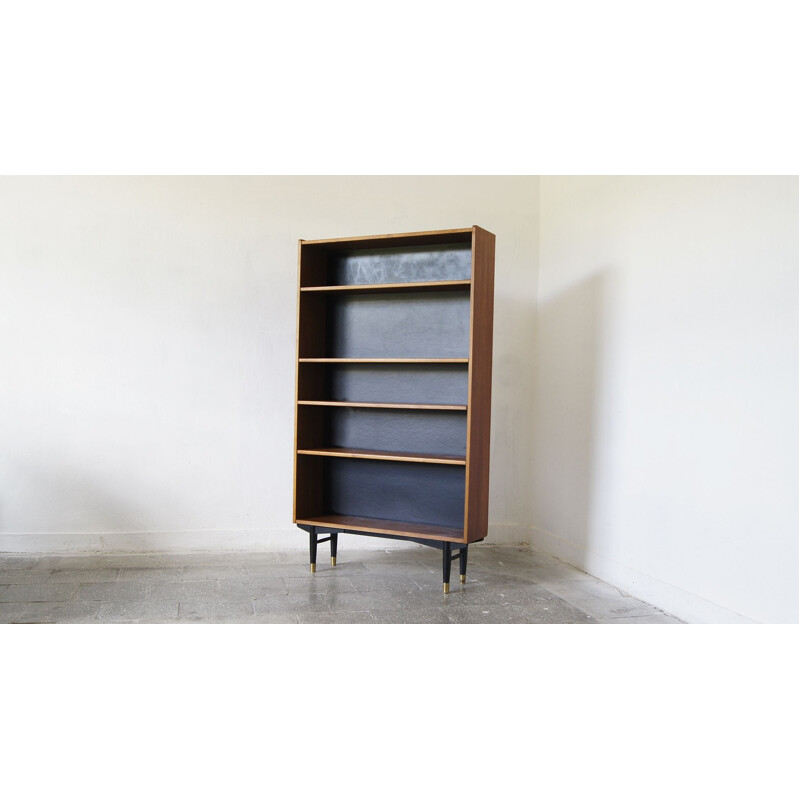 Vintage swedish teak bookcase by Hugo Troeds, 1950s