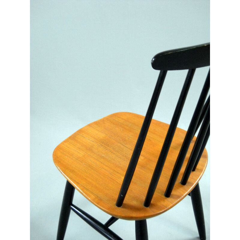 Set of 4 black chairs - 1960s