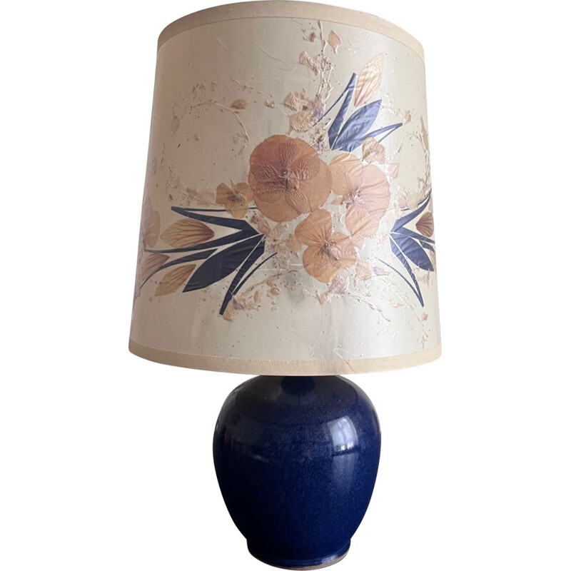 Vintage blue ceramic lamp