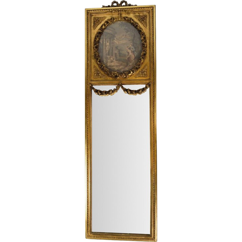 Vintage Louis Seize spiegel met bladgoud, 1790