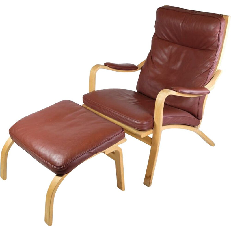Vintage armchair and footrest model Mh 101 by Mogens Hansen, 1960s