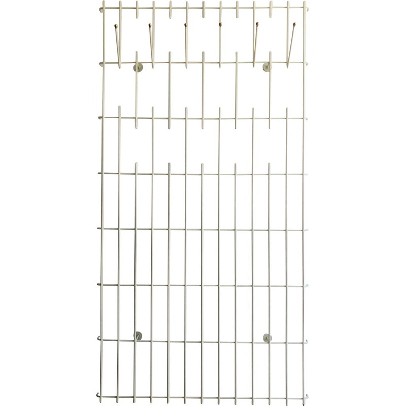 Vintage grid wall coat rack, Germany 1950s