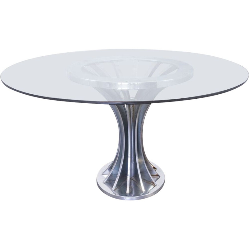 table ronde vintage en - verre