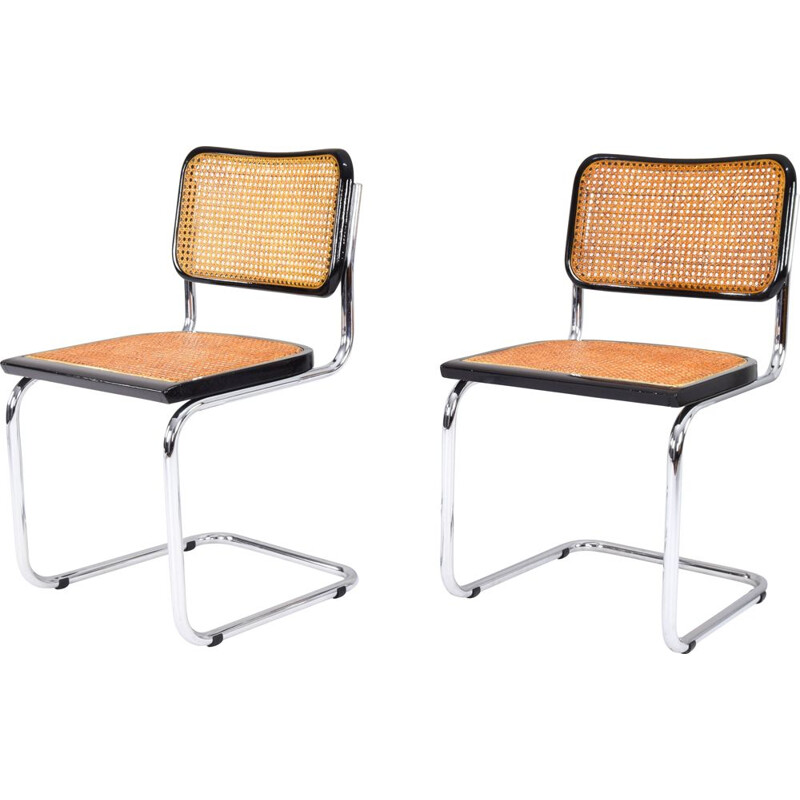 Pair of mid-century B32 Cesca chairs by Marcel Breuer, Italy 1970s