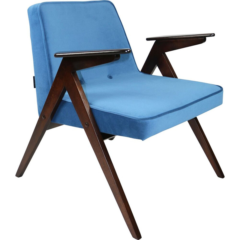 Fauteuil vintage bleu marine Bunny de Józef Chierowski, 1970