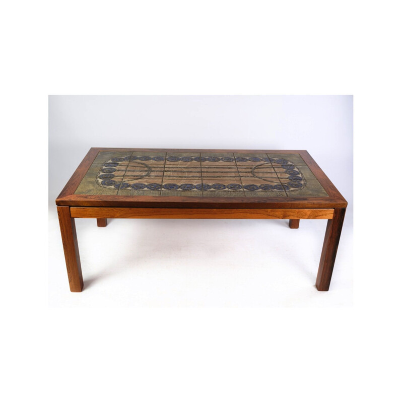 Vintage coffee table with rosewood tiles, Denmark 1960