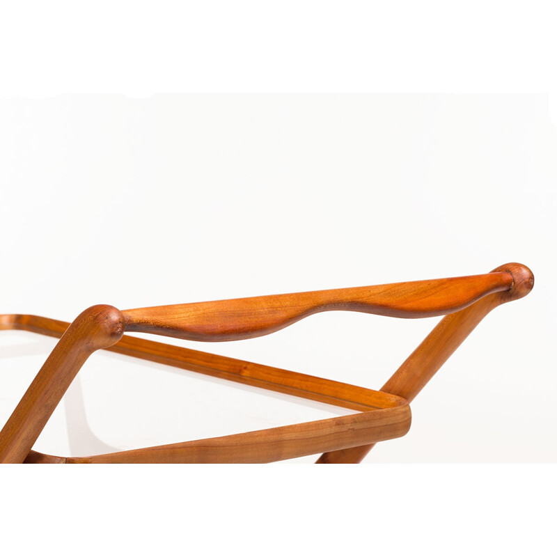 Cassina trolley in walnut and glass, Cesare LACCA - 1950s