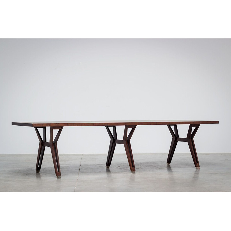 Vintage rosewood conference table by Ico Parisi for Mim, Roma 1958