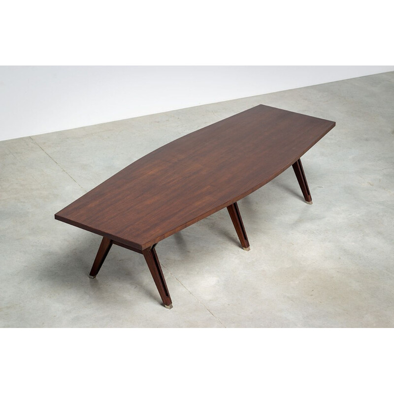 Vintage rosewood conference table by Ico Parisi for Mim, Roma 1958