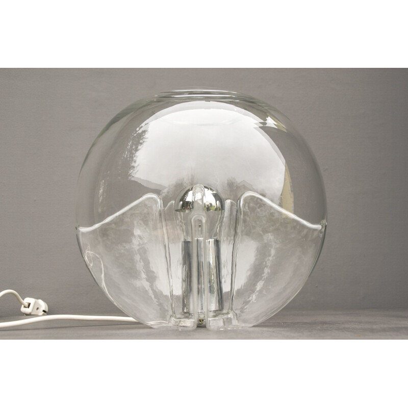 Lámpara de mesa Nuphar de cristal vintage de Toni Zuccheri para Veart, 1970