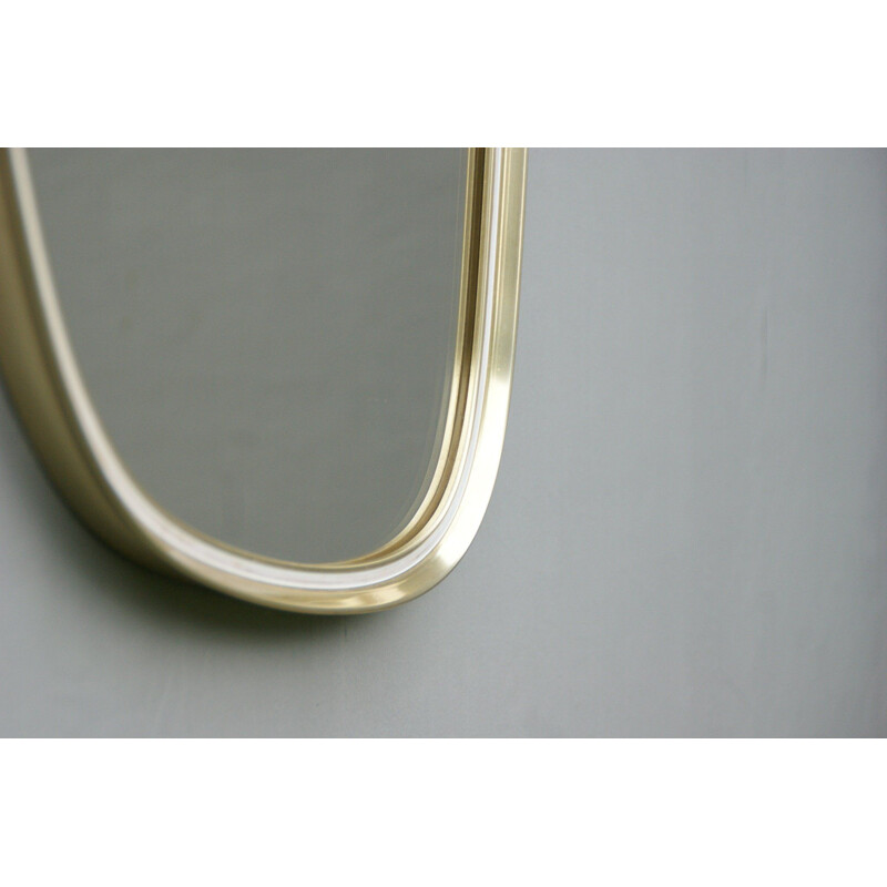 Vintage wall mirror produkte gilded metal frame, Germany 1950