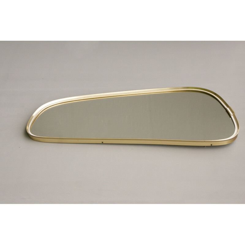 Espejo de pared vintage produkte marco de metal dorado, Alemania 1950
