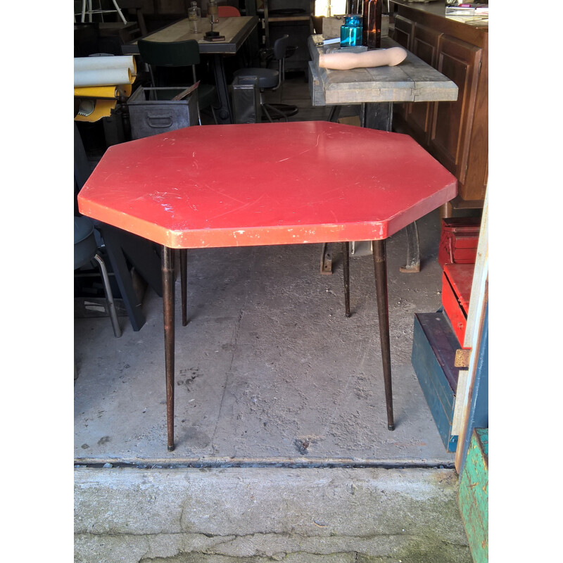 Hexagonal bistrot table - 1960s