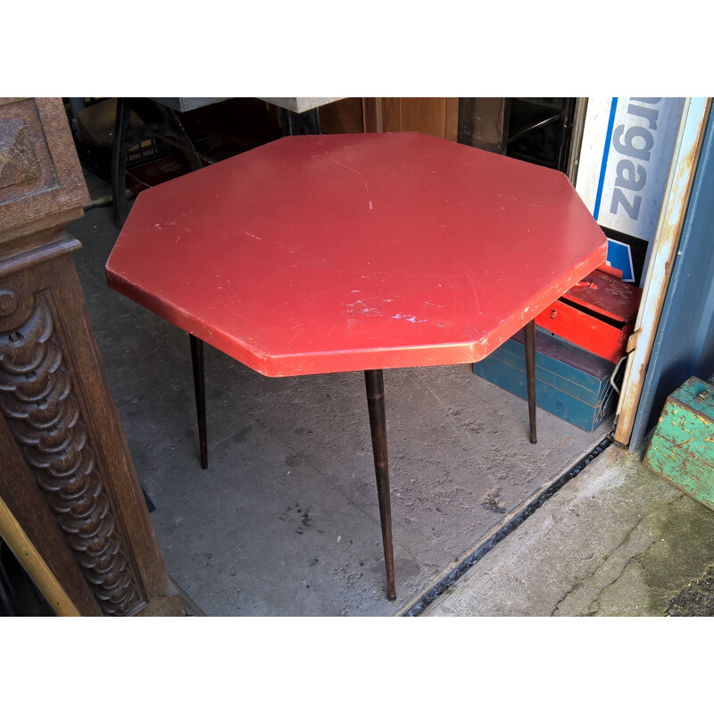 Hexagonal bistrot table - 1960s