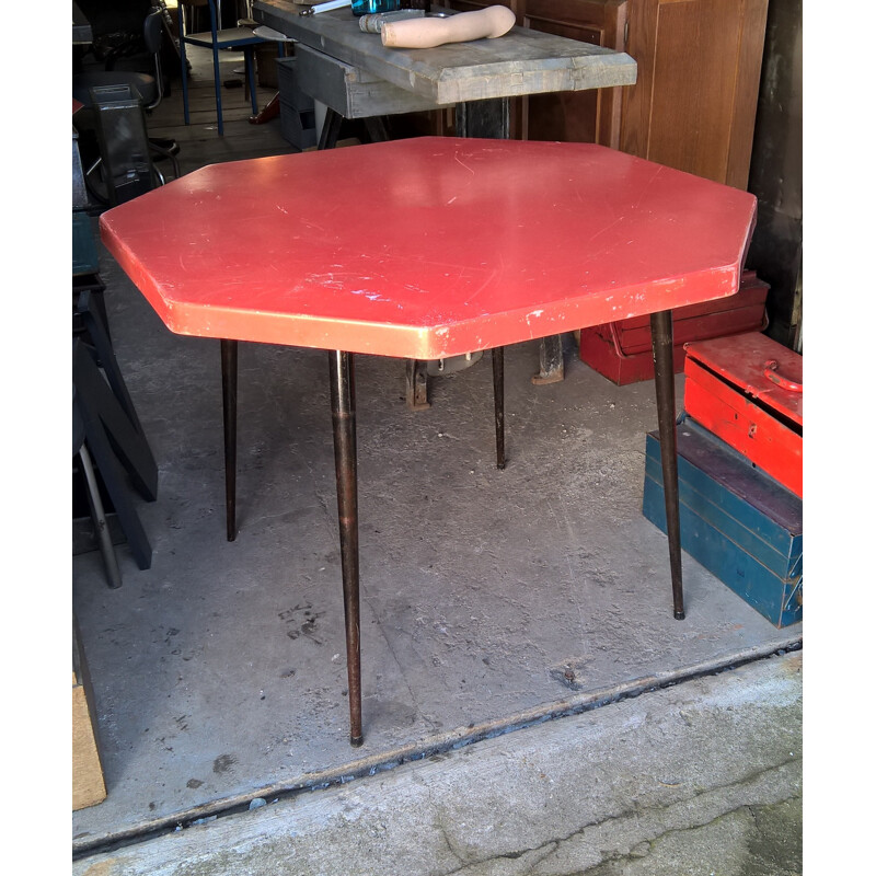 Hexagonal bistrot table - 1960s