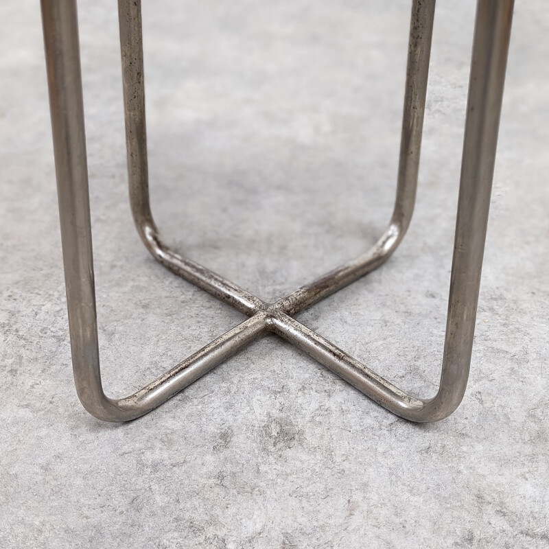 Vintage Bauhaus tubular steel stool Hn 6 by Mücke & Melder, Czechoslovakia 1930s