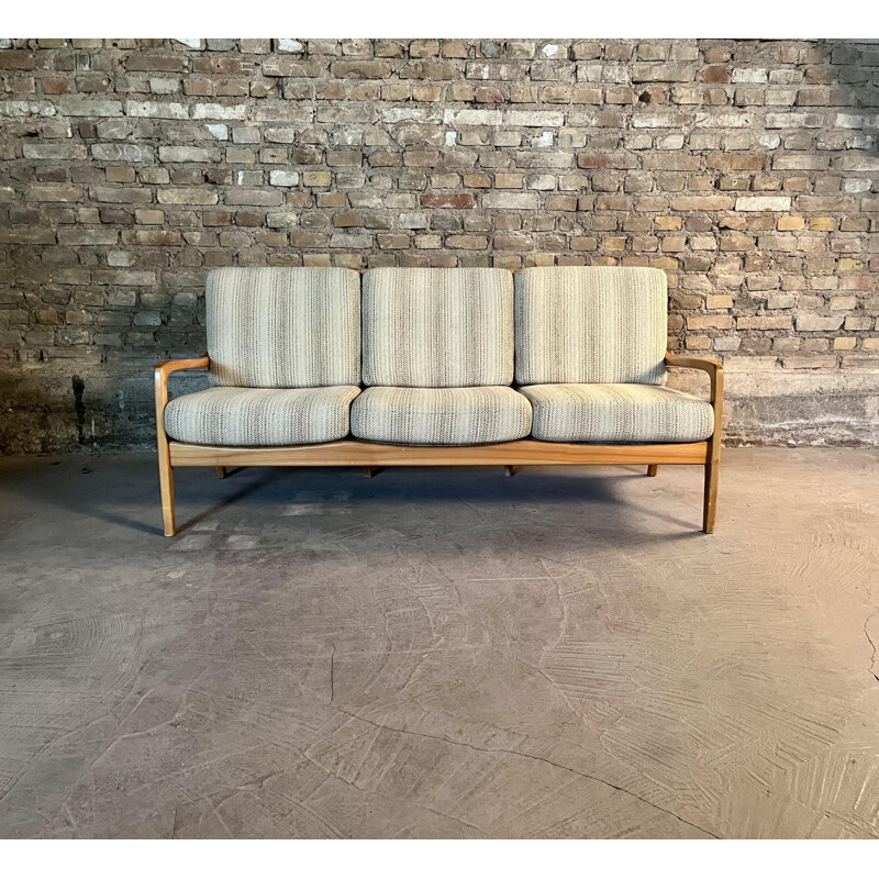 Vintage 3 seater sofa in solid ashwood