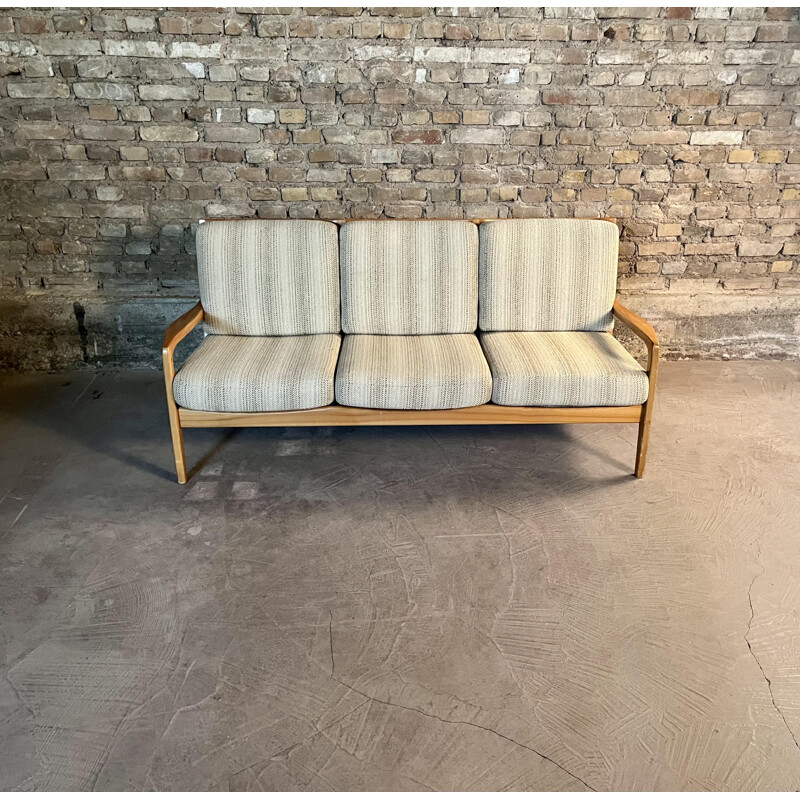 Vintage 3-Sitzer-Sofa aus massiver Esche
