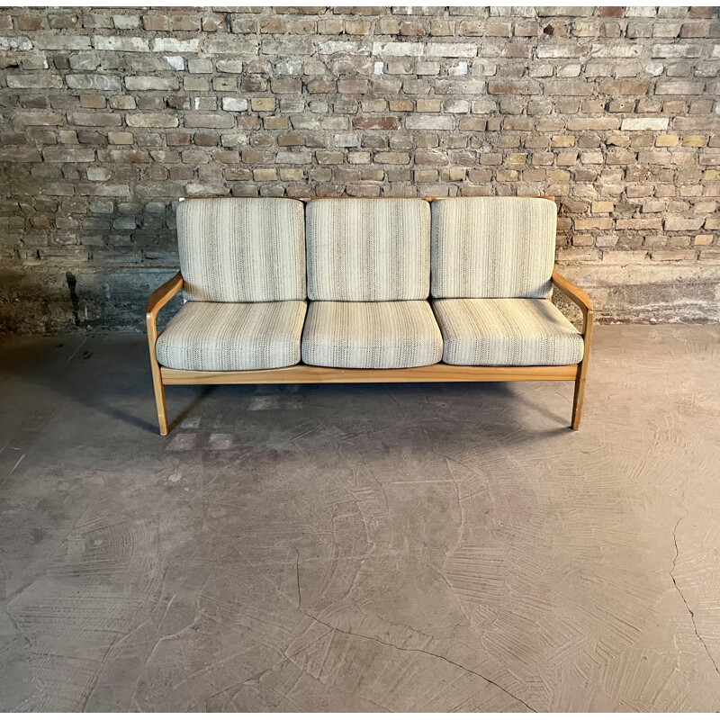 Vintage 3 seater sofa in solid ashwood