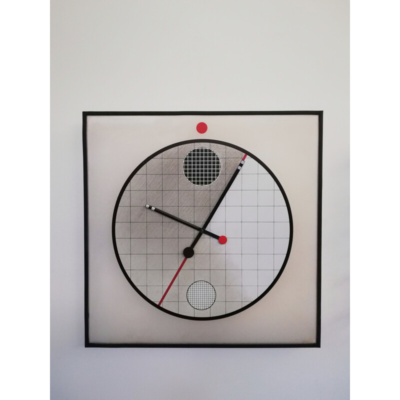 Vintage postmodern Morphos clock by Kurt B. Del Banco for Acerbis, 1980s