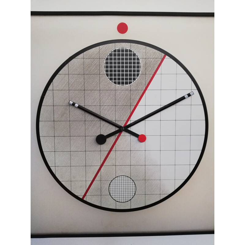 Horloge vintage postmoderne Morphos de Kurt B. Del Banco pour Acerbis, 1980
