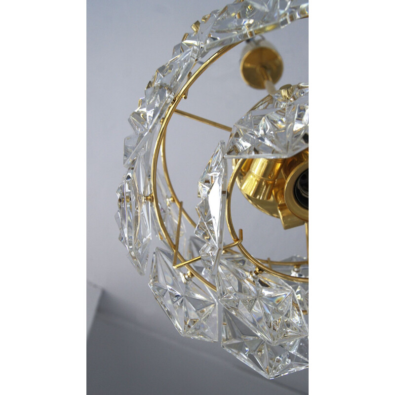 German vintage gold chandelier Royal Kristall by Kinkeldey, 1960s