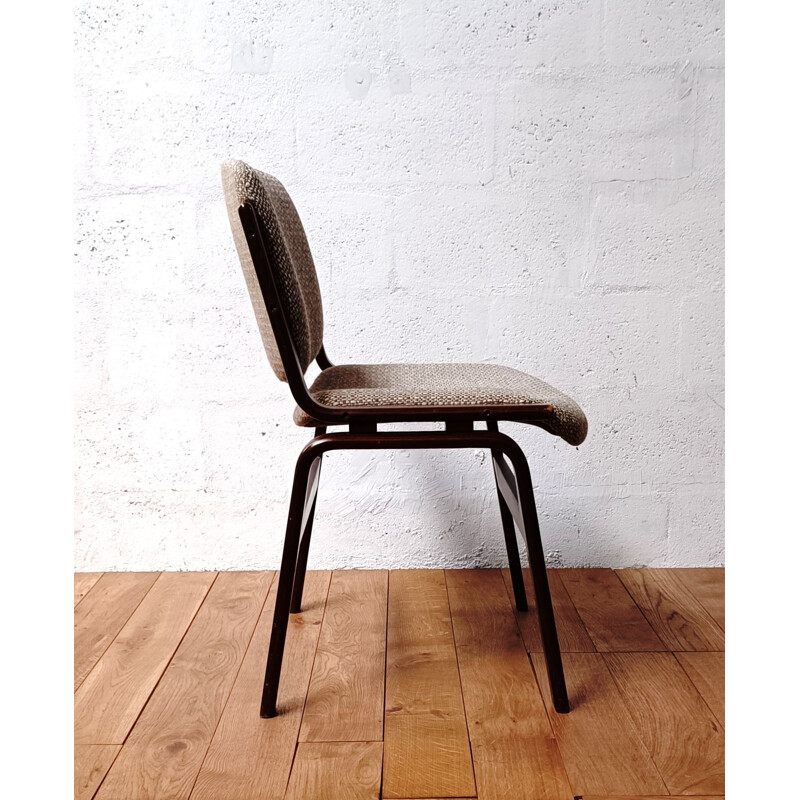 Vintage chair in dark wood and wool