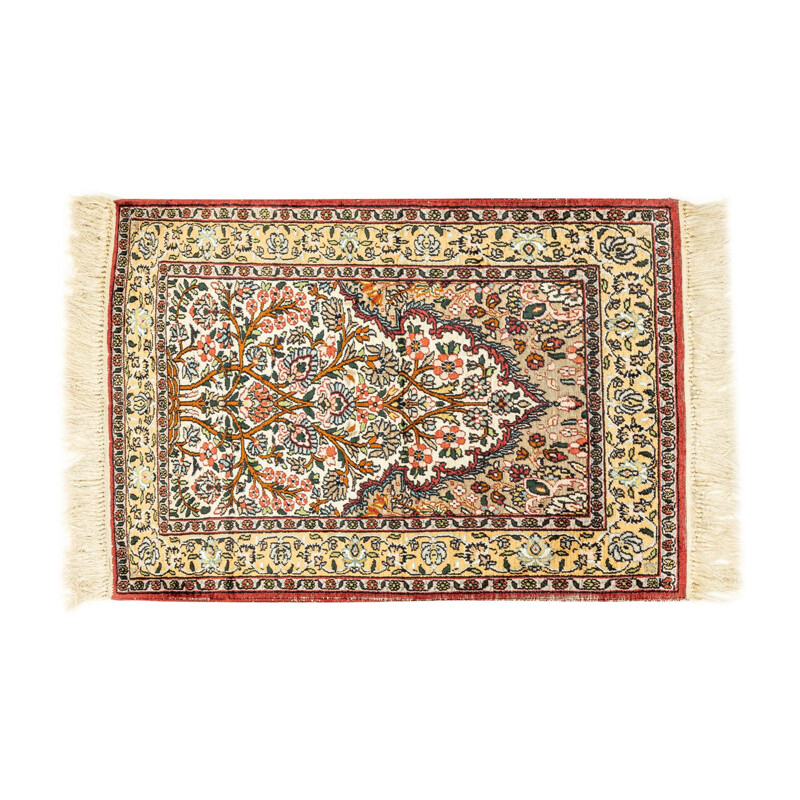 Vintage virgin wool rug, Pakistan 1960s