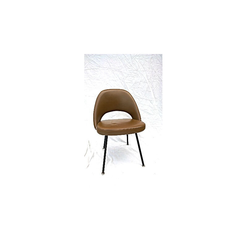 "Conference" chair in caramel leatherette, Eero SAARINEN - 1950s