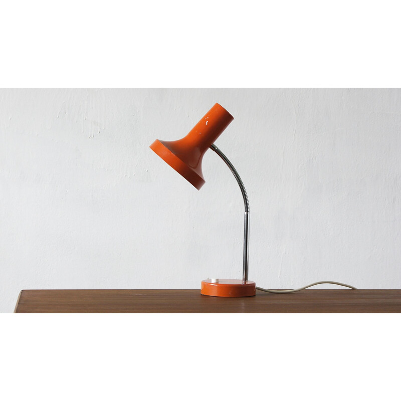 Lampe de table orange vintage, 1970