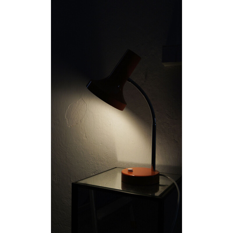Vintage oranje tafellamp, 1970