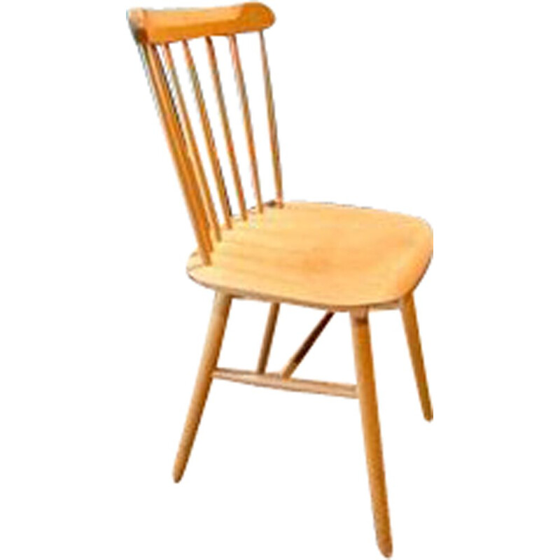 Scandinavian vintage beechwood chair by Ton