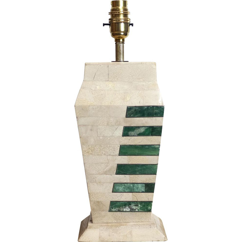 Vintage travertine table lamp, Egypt 1970