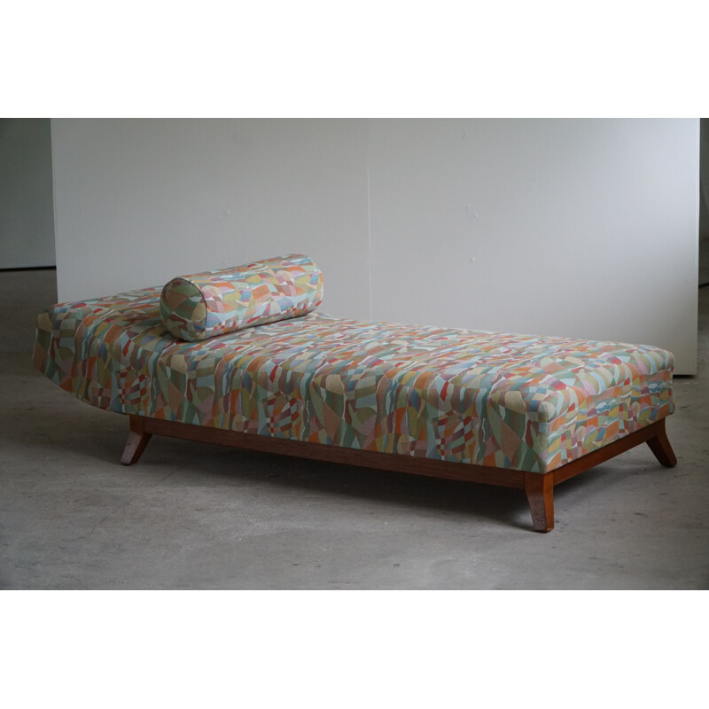 Vintage Art Deco Danish daybed in fabric by Cabinetmaker, 1940s