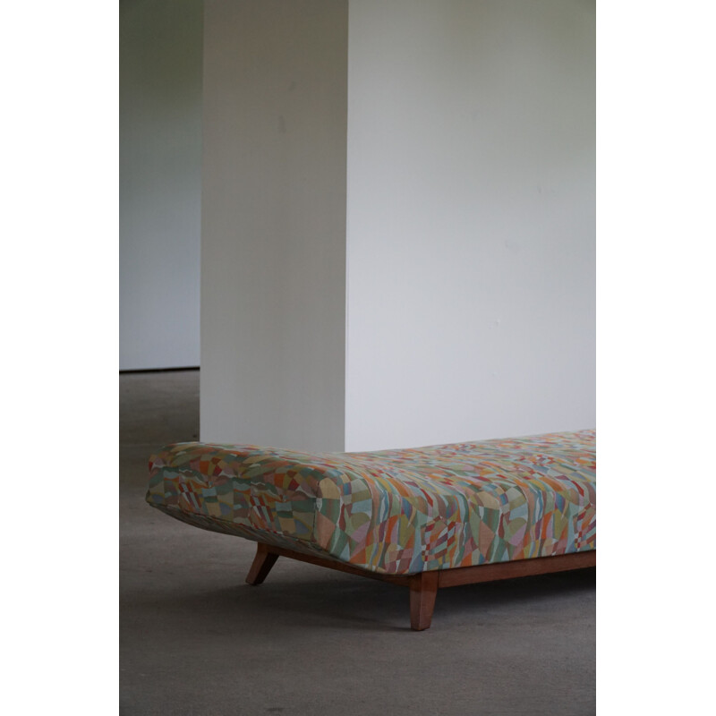 Vintage Art Deco Danish daybed in fabric by Cabinetmaker, 1940s