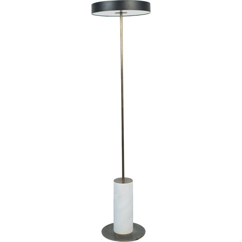 Vintage-Stehlampe aus Metall und Marmor, 1950