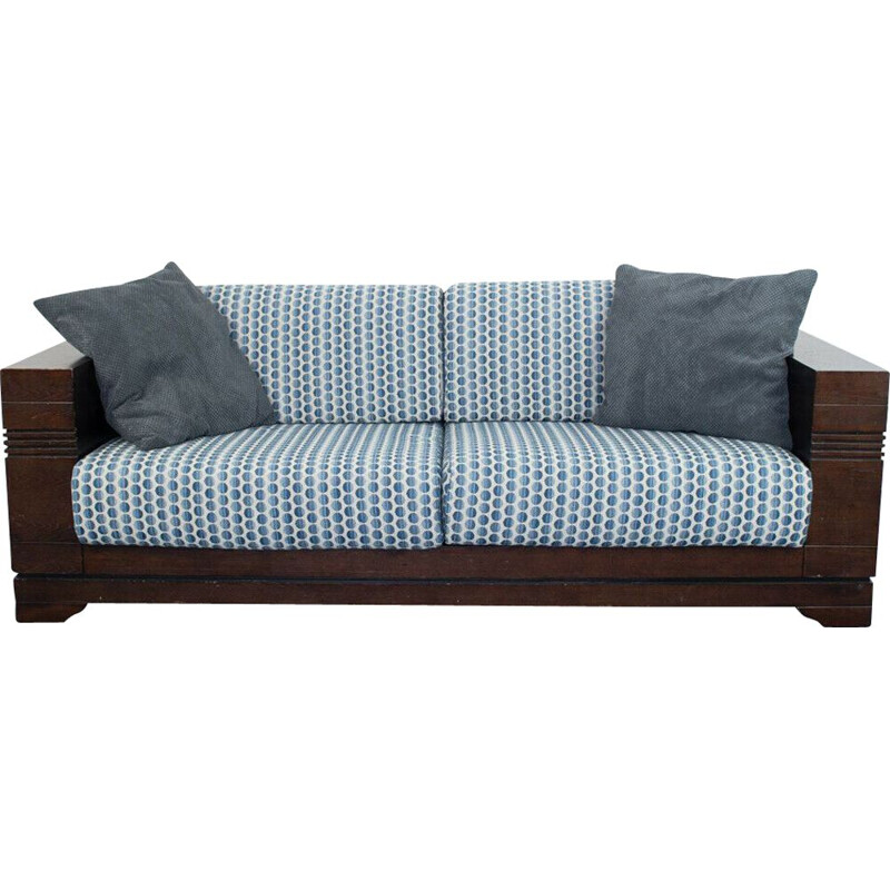 Vintage 2-Sitzer-Sofa aus Holz und Stoff, 1970