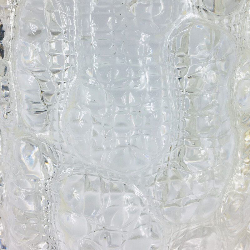 Pareja de apliques escandinavos vintage de cristal y latón de Carl Fagerlund para Orrefors