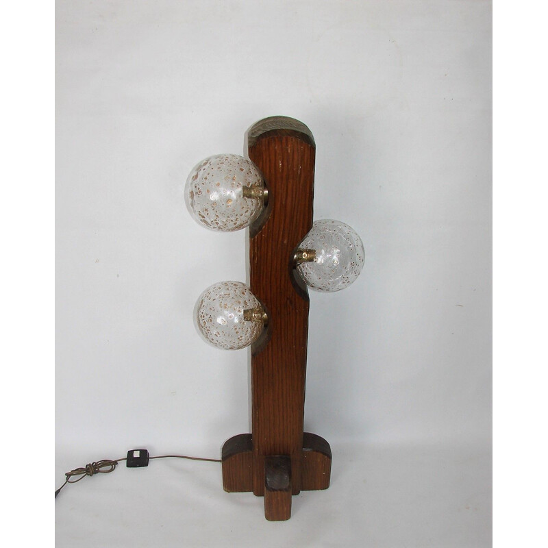 Vintage Teamde oak wood floor lamp, 1970s