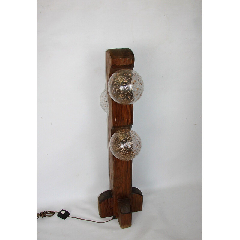 Vintage Teamde oak wood floor lamp, 1970s