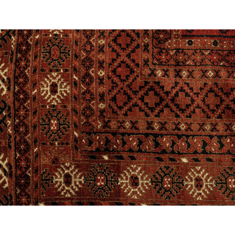 Alfombra vintage de lana virgen de Bujara, Turkmenistán 1930