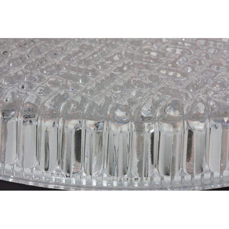 Mid-century ceiling lamp in transparent crystal glass, 1960s