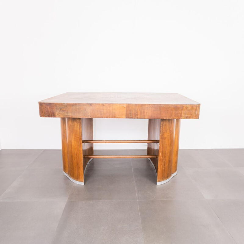 Vintage Art deco oakwood table, 1940s