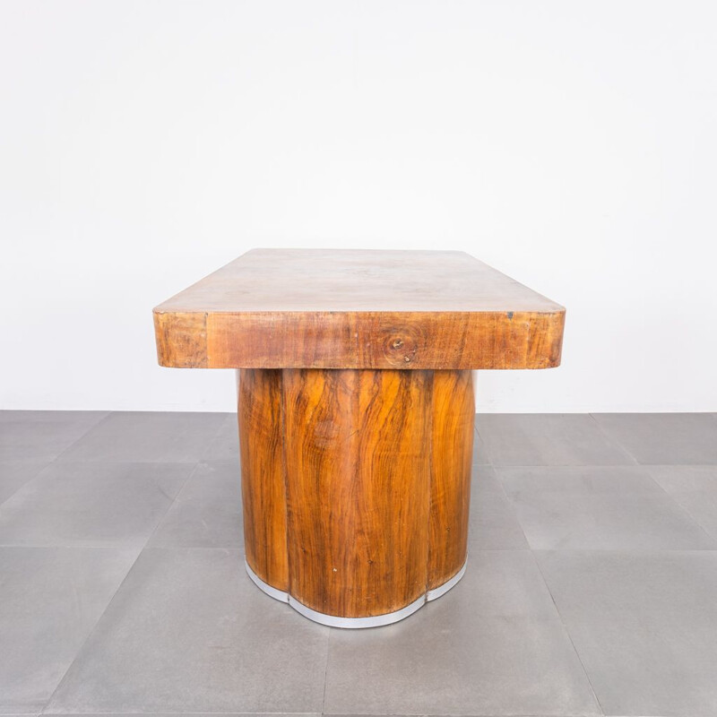 Vintage Art deco oakwood table, 1940s