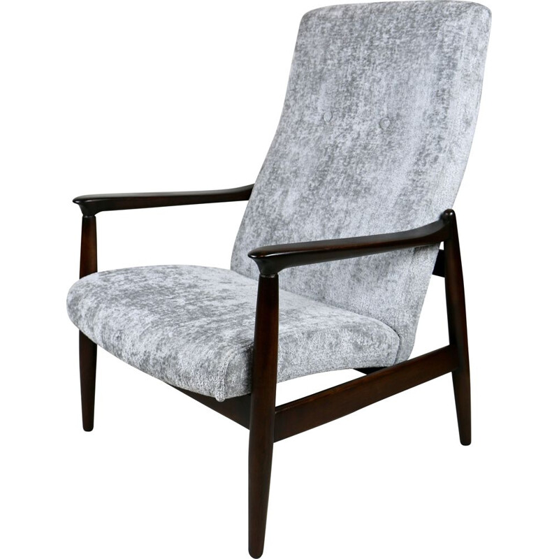 Vintage GFM-64 silver high armchair by Edmund Homa, 1970s