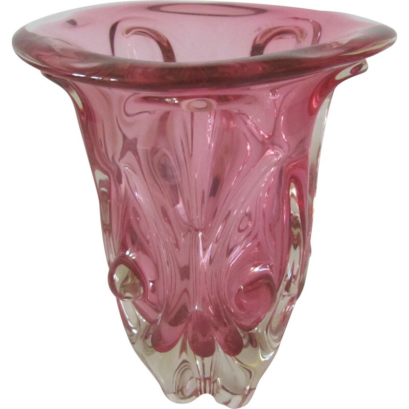 Vase vintage en verre métallurgique fabriqué pour Škrdlovice, Tchécoslovaquie 1960