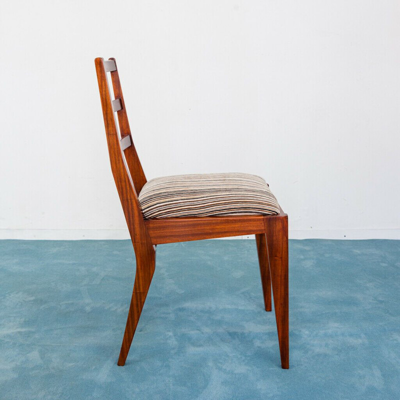 Par de cadeiras de mogno vintage e bombazina, 1950