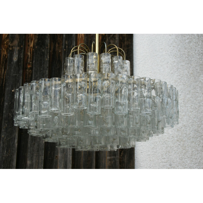 Vintage Murano glass and brass chandelier, 1970